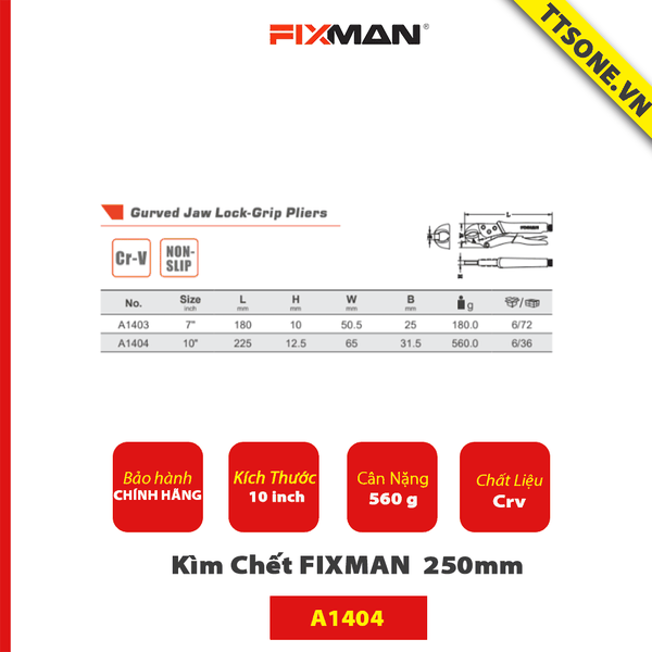 Kìm Chết FIXMAN A1404 250mm - Chính Hãng