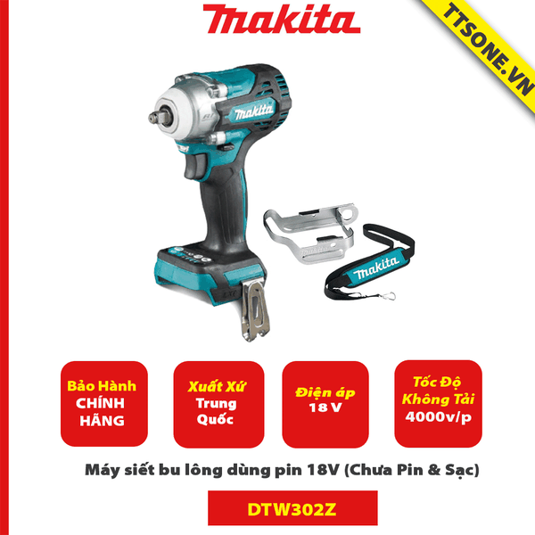 Máy siết bu lông dùng pin 18V Makita DTW302Z (Chưa Pin & Sạc)-Chính Hãng