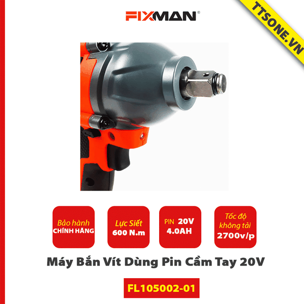 Máy Vặn Bulong Dùng Pin Cầm Tay 20V Fixman FL105002-01 Chính Hãng