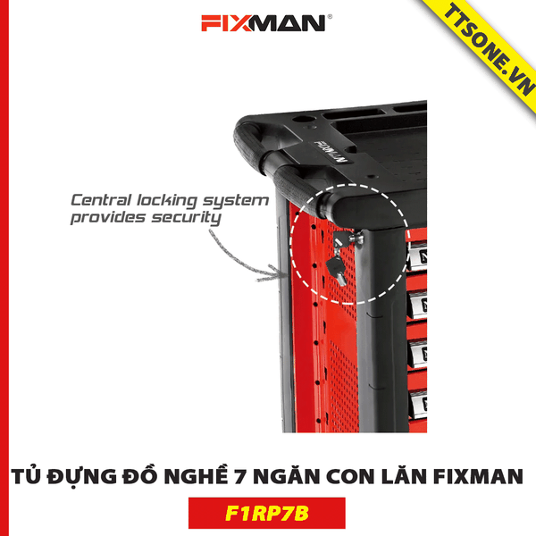 Tủ Đựng Đồ Nghề 7 Ngăn Con Lăn FIXMAN F1RP7B - Chính hãng (790x490x1010mm)