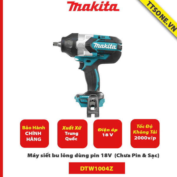 Máy siết bu lông dùng pin 18V Makita DTW1004Z (Chưa Pin & Sạc)-Chính Hãng