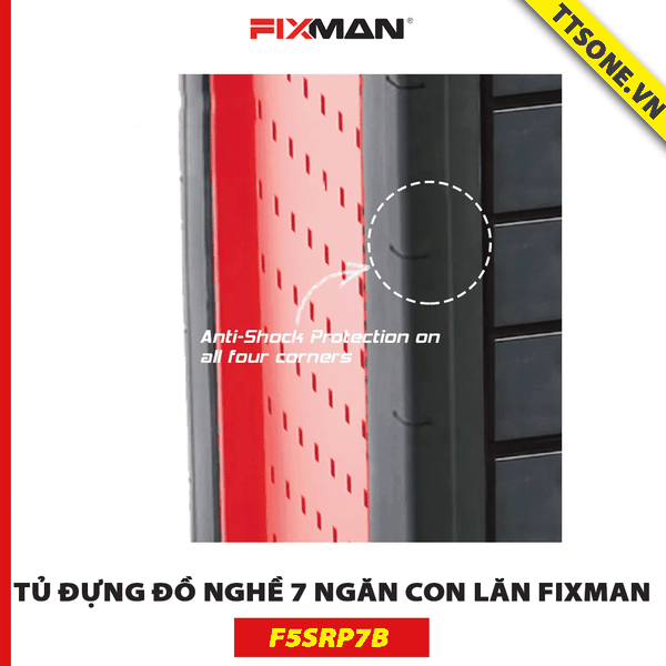 Tủ Đựng Đồ Nghề 7 Ngăn Con Lăn FIXMAN F5SRP7B - Chính hãng (958x766x645mm)