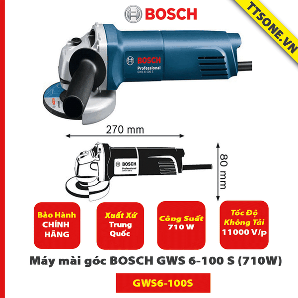 Máy mài góc BOSCH GWS 6-100 S (710W) - Chính Hãng