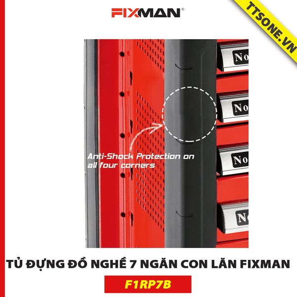 Tủ Đựng Đồ Nghề 7 Ngăn Con Lăn FIXMAN F1RP7B - Chính hãng (790x490x1010mm)