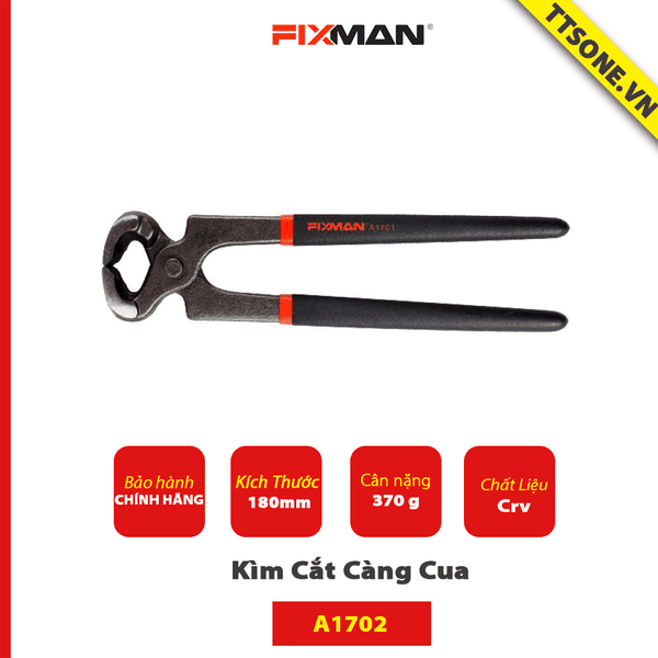 Kìm Cắt Càng Cua Fixman A1702 180mm - Chính Hãng