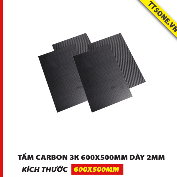 Tấm carbon 3K 600x500mm dày 2mm