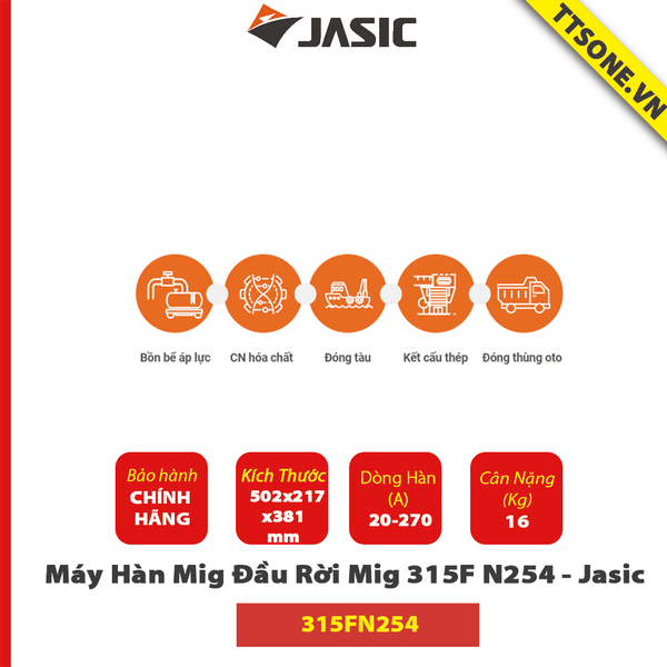 Máy Hàn Mig Đầu Rời Mig 315F N254 - Jasic (TP3) - Chính Hãng