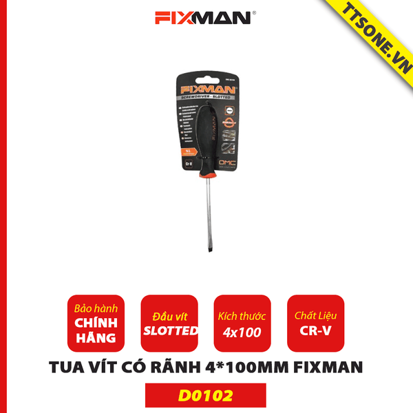 Tua Vít Có Rãnh 4*100mm Fixman D0102 - Chính Hãng