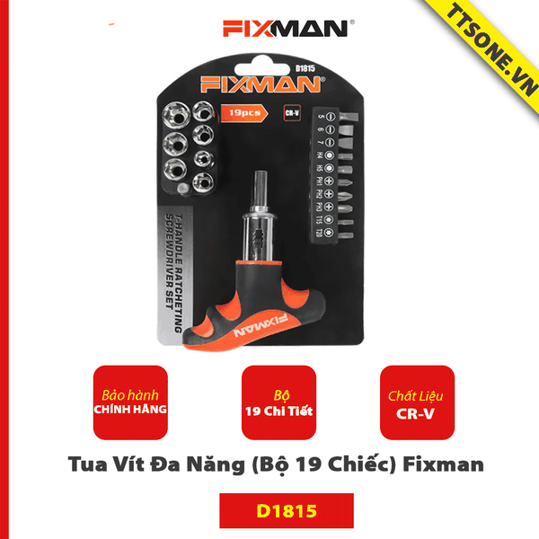 Tua Vít Đa Năng (Bộ 19 Chiếc) Fixman D1815 - Chính Hãng
