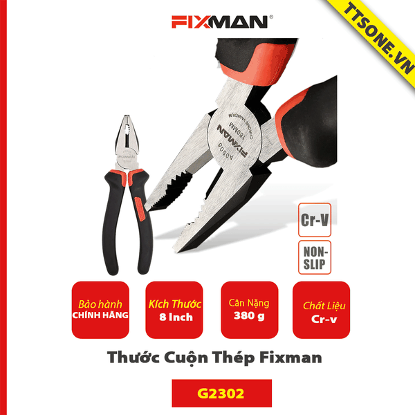 Kìm Răng 8 inch FIXMAN A0506 Chính Hãng