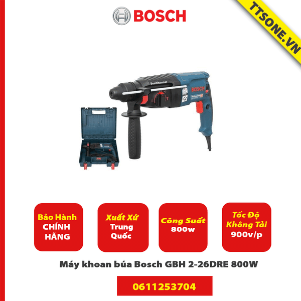 Máy khoan búa Bosch GBH 2-26DRE 800W - Chính Hãng
