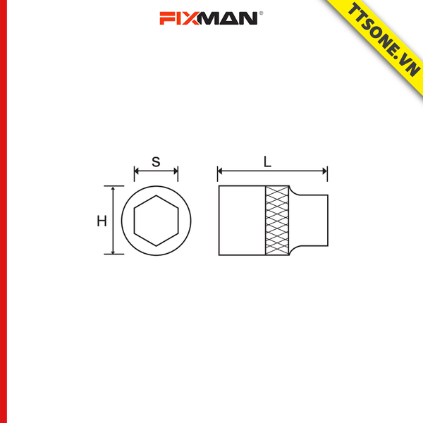 Đầu Khẩu Fixman H0108M 9mm - Chính Hãng