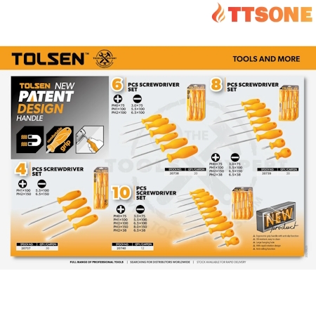 Bộ 6 Tua Vít Dài TOLSEN 20738