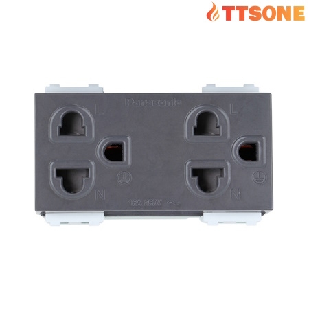 Ổ Cắm Đôi 3 Chấu Màu Xám PANASONIC WEV1582-7H