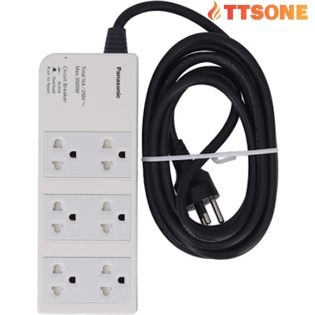 Ổ Cắm Có Dây 6 Ổ Cắm - 3 Chấu  PANASONIC WCHG2836