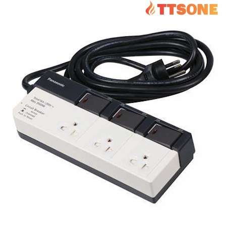Ổ Cắm Có Dây 3 Ổ Cắm - 3 Chấu- 3 Công Tắc  PANASONIC WCHG28334