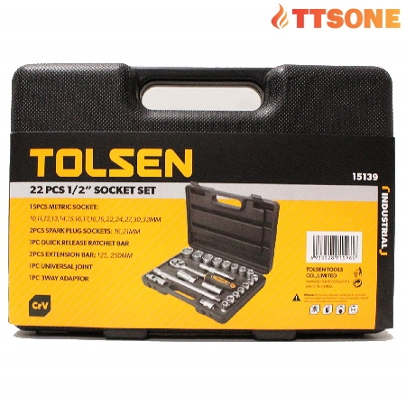 Bộ Tuýp 1/2 inch TOLSEN 15139 (22 món)