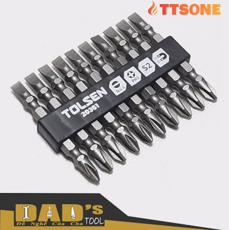 Bộ 10 Đầu Tua Vít Hai Đầu TOLSEN 20361