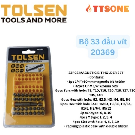 Bộ Đầu Vít 33 Món Tolsen 20369