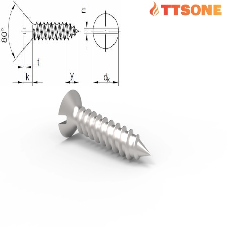 Vít Tự Khoan Đầu Bằng Có Rãnh M4.8 Din 7972