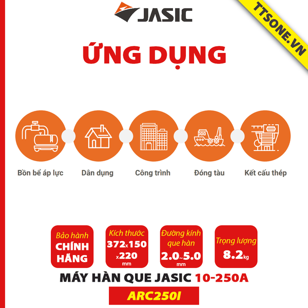Máy hàn que ARC250I 10-250A JASIC - Chính hãng