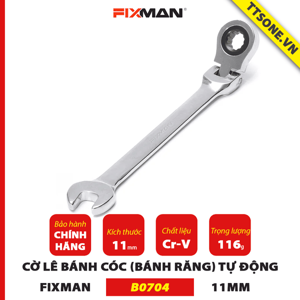 Cờ Lê Bánh Cóc (bánh răng) Linh Hoạt FIXMAN B0710 17mm - Chính hãng