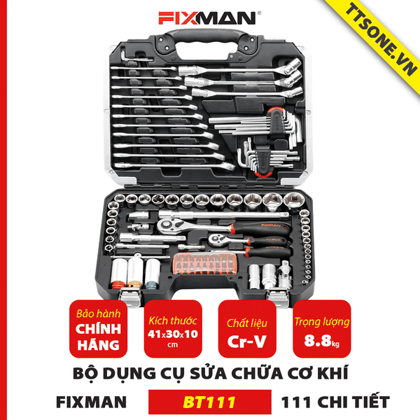 Bộ Dụng Cụ Sửa Chữa Cơ Khí 111 Chi Tiết FIXMAN BT111 - Chính hãng