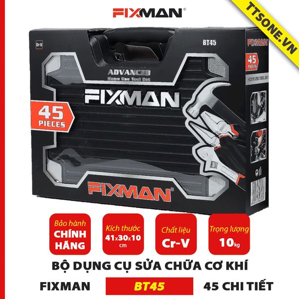Bộ Dụng Cụ Sửa Chữa Cơ Khí 45 Chi Tiết FIXMAN BT45 - Chính hãng