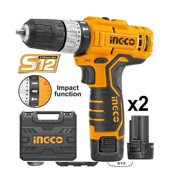Máy khoan búa dùng pin Ingco CIDLI1232 12V-10mm - Chính Hãng