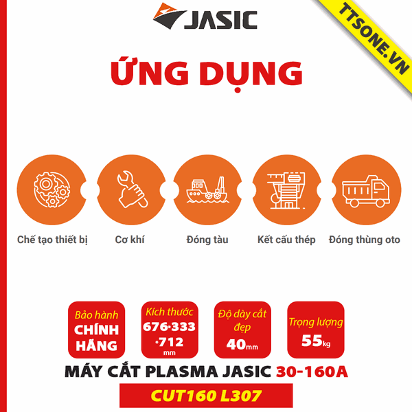 Máy Cắt Kim Loại Công Nghệ Hồ Quang PLASMA CUT160 L307 JASIC - Chính hãng
