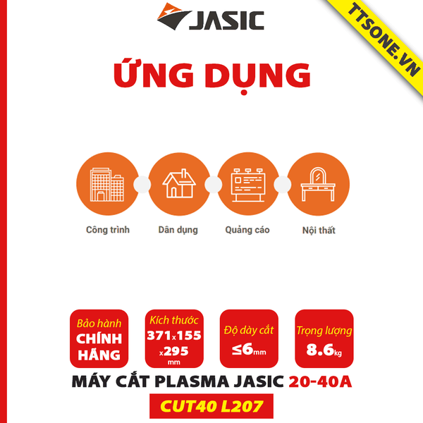 Máy Cắt Kim Loại Công Nghệ Hồ Quang PLASMA CUT40 L207 JASIC - Chính hãng