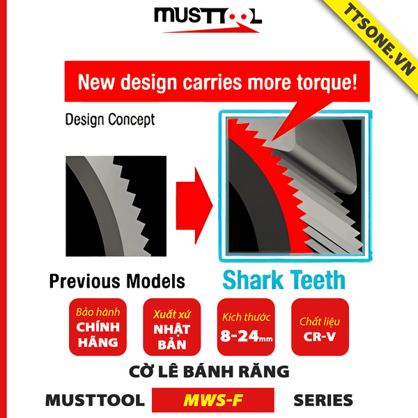 Cờ Lê Bánh Răng 13mm MUSTTOOL MWS-F13 - Chính hãng