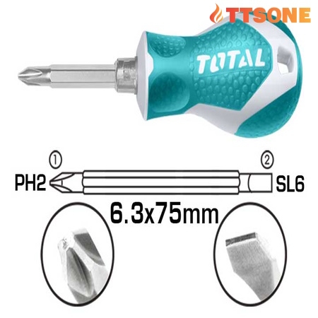 Bộ tuốc nơ vít dẹp và bake 10 chi tiết TOTAL THT250610