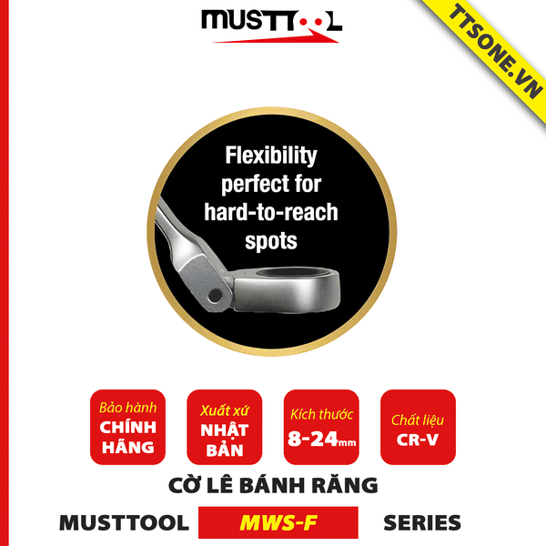 Cờ Lê Bánh Răng 17mm MUSTTOOL MWS-F17 - Chính hãng