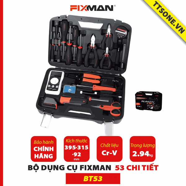 Bộ Công Cụ Sửa Chữa FIXMAN 53 chi tiết BT53 - Chính hãng