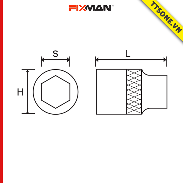 Đầu Khẩu Fixman H0306M 13mm - Chính Hãng