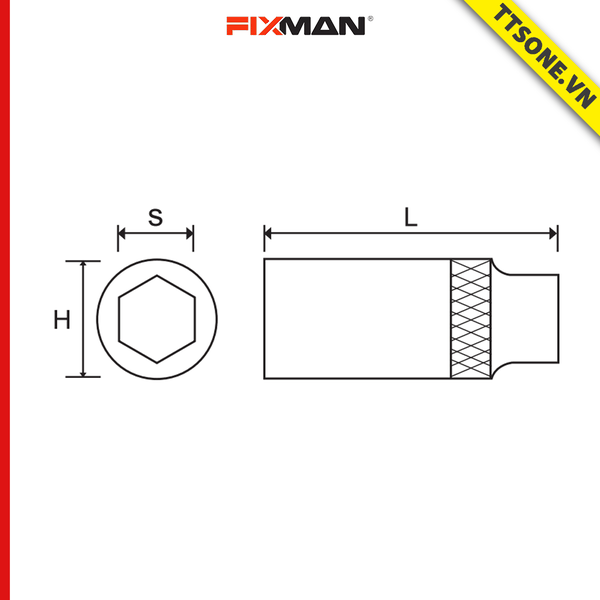 Đầu Khẩu Fixman H0405M 8mm - Chính Hãng