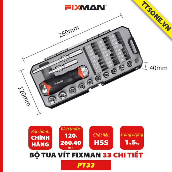 Bộ Tua Vít  38 Chi Tiết FIXMAN PT38 - Chính hãng