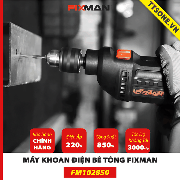 Máy Khoan Điện Cầm Tay FIXMAN FM102850 thêm 3 phụ kiện - Chính hãng