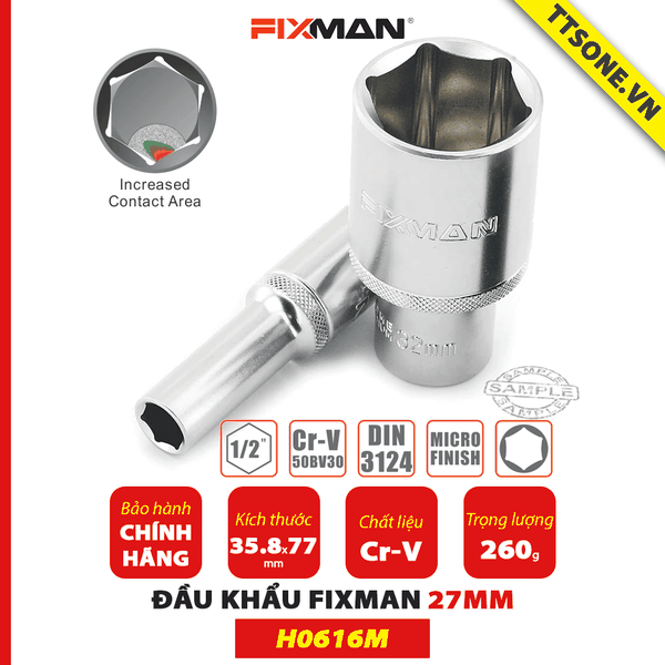 Đầu Khẩu Fixman H0608M 15mm - Chính Hãng