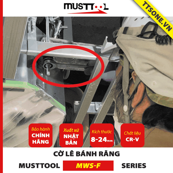 Cờ Lê Bánh Răng 12mm MUSTTOOL MWS-F12 - Chính hãng