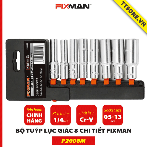 Bộ Tuýp Lục Giác 8 Chi Tiết Fixman P2008M - Chính Hãng