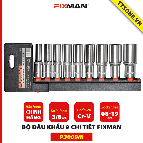 Bộ Đầu Khẩu 9 Chi Tiết Fixman P3009M - Chính Hãng