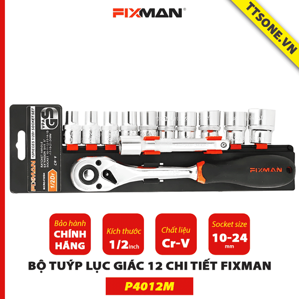Bộ Tuýp Lục Giác 12 Chi Tiết FIXMAN P4012M - Chính Hãng