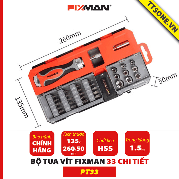 Bộ Tua Vít 33 Chi Tiết FIXMAN PT33 - Chính hãng