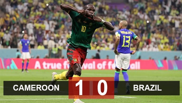 Kết quả tuyển Brazil 0-1 Cameroon, World Cup 2022
