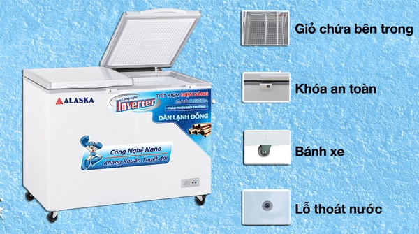Tủ Đông Mát Inverter Alaska 396 Lít BCD 5568CI