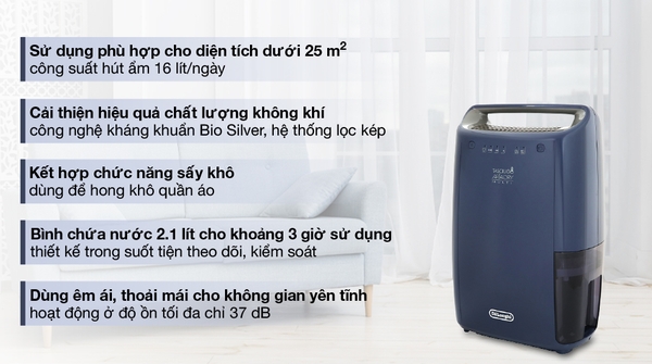 Máy hút ẩm Delonghi DEX216F
