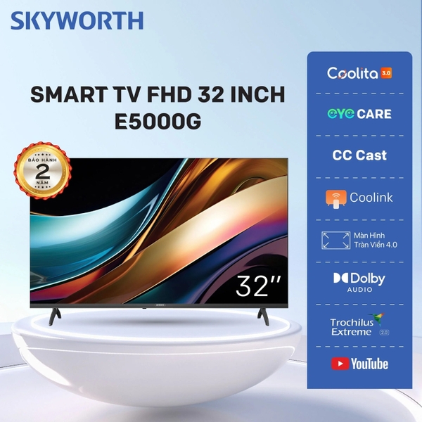 Smart Tivi Led Skyworth FHD 32 inch 32E5000G