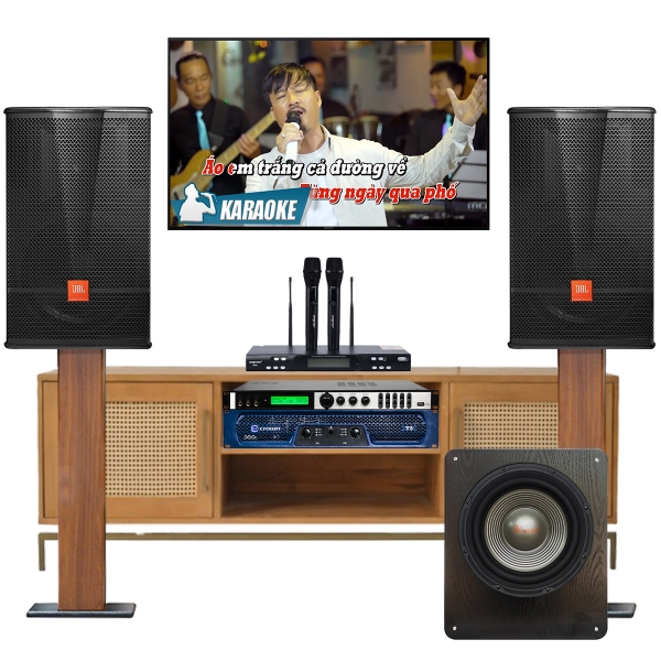 Trọn Bộ Karaoke Nghe Nhạc JBL BC-18GD (JBL CV1070, Crown T5, X6 Luxury, SW612 MK II, Toprhyme M300)